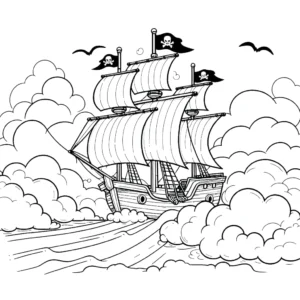coloriage Bateau Pirate gratuit en ligne