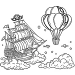 coloriage Bateau Pirate à imprimer pdf gratuit