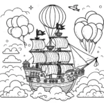coloriage Bateau Pirate pour enfants a imprimer gratuit