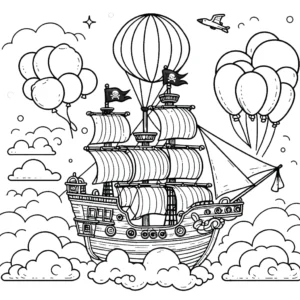 coloriage Bateau Pirate pour enfants a imprimer gratuit