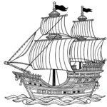 coloriage Bateau Pirate pour enfant de 2 ans