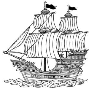 coloriage Bateau Pirate pour enfant de 2 ans