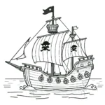 coloriage Bateau Pirate à imprimer pour enfants