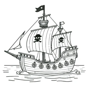 coloriage Bateau Pirate à imprimer pour enfants