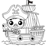 coloriage Bateau Pirate a colorier en ligne