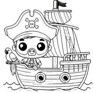 coloriage Bateau Pirate a colorier en ligne