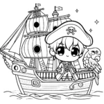 coloriage Bateau Pirate a imprimer gratuit