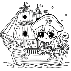 coloriage Bateau Pirate a imprimer gratuit