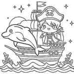 coloriage Bateau Pirate à imprimer pour enfants