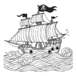 coloriage Bateau Pirate à imprimer pour enfants
