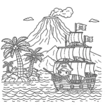 coloriage Bateau Pirate gratuit en ligne