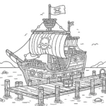 coloriage Bateau Pirate à imprimer gratuit
