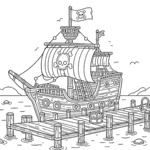 coloriage Bateau Pirate à imprimer gratuit