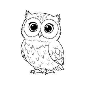 coloriage Bébé Chouette Curieuse pour enfant de 10 ans