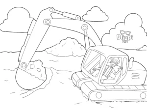 coloriage Blippi à imprimer pour enfant de 4 ans