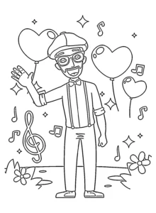 coloriage Blippi et apprentissage
