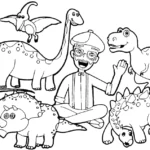 coloriage Blippi pour enfants à imprimer