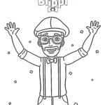 coloriage Blippi à imprimer pour enfant de 12 ans