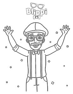 coloriage Blippi à imprimer pour enfant de 12 ans