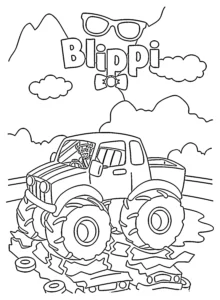 coloriage Blippi pour enfant de 7 ans