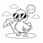 coloriage Canard à imprimer pour enfant de 4 ans
