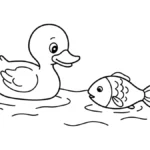 coloriage Canard à imprimer kawaii