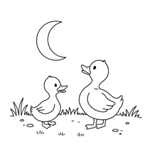 coloriage Canard et apprentissage