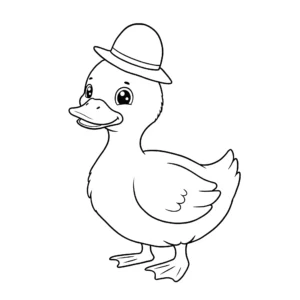coloriage Canard à imprimer kawaii