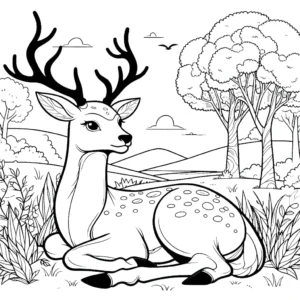coloriage Cerf de pour enfants