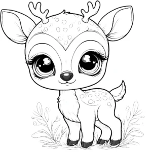 coloriage Cerf pour enfant de 4 ans