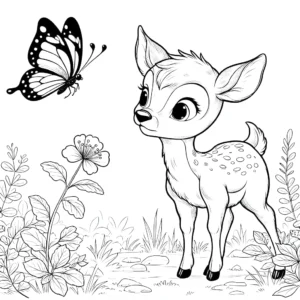 coloriage Cerf et decoupage