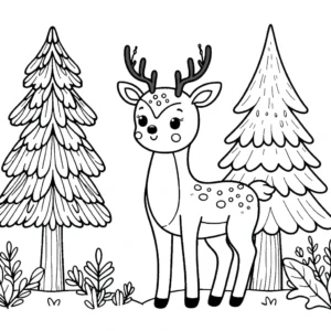 image pour coloriage Cerf enfant