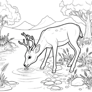 coloriage Cerf à imprimer pdf gratuit