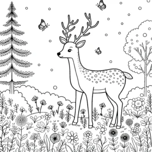 coloriage Cerf pour enfant de 4 ans