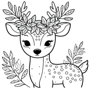 coloriage Cerf pour enfant de à imprimer