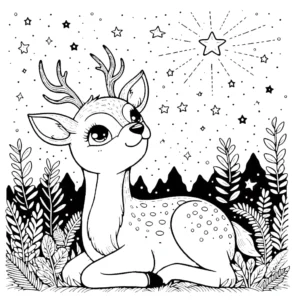 coloriage Cerf à imprimer pour enfant de 6 ans