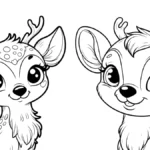 coloriage Cerf à imprimer pour enfant de 4 ans