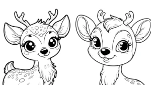 coloriage Cerf à imprimer pour enfant de 4 ans
