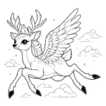 coloriage Cerf à imprimer kawaii