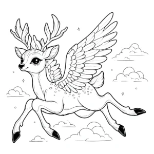 coloriage Cerf à imprimer kawaii