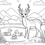 coloriage Cerf pour enfant gratuit