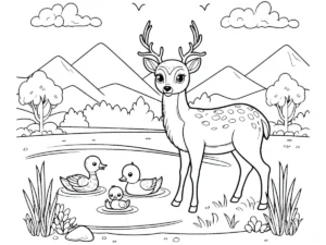 coloriage Cerf pour enfant gratuit