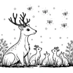 coloriage Cerf de pour enfants