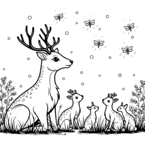 coloriage Cerf de pour enfants