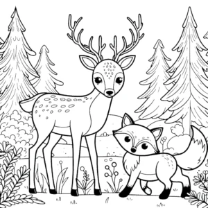 coloriage Cerf à imprimer pour enfant de 6 ans