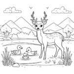 coloriage Cerf à imprimer pour enfant de 12 ans