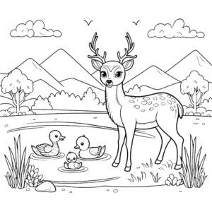 coloriage Cerf à imprimer pour enfant de 12 ans