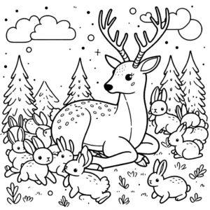 coloriage Cerf a colorier en ligne gratuitement