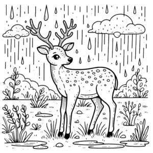 coloriage Cerf à imprimer pour enfant de 7 ans