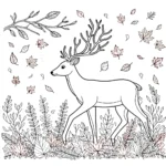 coloriage Cerf et apprentissage